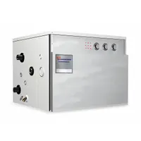 Compact commercial electric water heater with 10-gallon capacity, 12,000 W input, and three-phase 240V power. Delivers 124 gph at a 40°F temperature rise. Suitable for point-of-use or small-space applications such as break rooms or remote wash stations