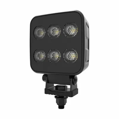 ECCO Vehicle Work Light: Square, Flood, LED, Bracket, 2 Conductor Cable with Connectors - Vehicle Floodlights