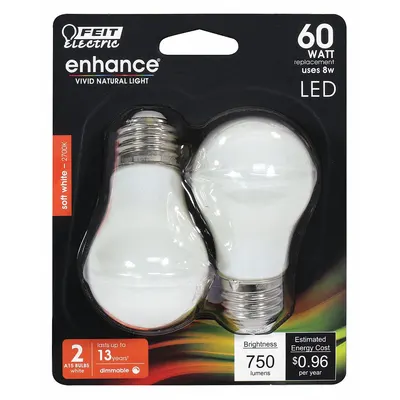 FEIT ELECTRIC Compact LED Bulb: Medium Screw (E26), LED, (A) Classic, A15, 8 W Watt, 2700K - Medium Screw Base (E26) Lamps