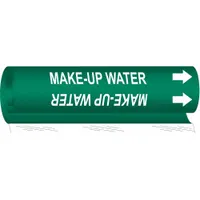 Pipe Marker: Make-Up Water, Green, White, Fits 2 1/2 to 7 7/8 in Pipe O.D., 1 Pipe Markers (MPN 5722-II)