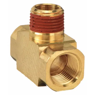 PARKER Metal Pipe Tee: Tee, 1/2 in x 1/2 in x 1/2 in, 1,000 psi, 3 17/64 in Lg - Threaded High-Pressure Pipe Fittings with Sealant