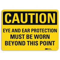 Caution Sign: Plastic, Mounting Holes Sign Mounting, 7 in x 10 in Nominal Sign Size, 0.055 in Thick (MPN U4-1268-NP_10X7)