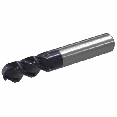 WIDIA Ball End Mill: Carbide, TiAlN Coated, 4 Flute, 1/4" Mill Dia, 3/4" LOC - Fast-Cutting Carbide Ball End Mills for Steel & Cast Iron