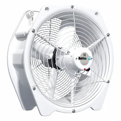 MULTIFAN Mounted Fan: 18 1/2 in Blade Dia, 265/460V AC, 3/8 hp Motor HP - Corrosion-Resistant Industrial Wall-Mount Fans