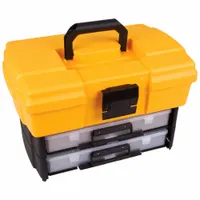 FLAMBEAU Small Parts Storage System: 18 in x 18 1/2 in x 11 3/4 in, Yellow, Mechanical, 0 Drawers (MPN 6730HB)