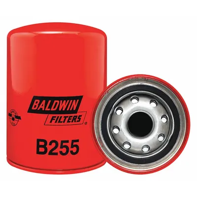BALDWIN FILTERS Oil Filter: B255, 1-12 Thread Size, 5 1/2 in Overall Ht, 3 11/16 in Outside Dia - Spin-On Oil Filters