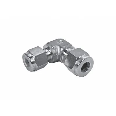 HAM-LET Compression Fitting Elbow: 6 mm OD x 1/4 in OD Fitting Size - Double-Ferrule Stainless Steel Fittings