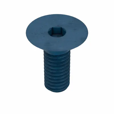 METRIC BLUE Socket Flat Head Screw: M3x0.50 Thread Size, 8 mm Lg, Flat, Blue Phosphate - Flat Head Socket Cap Screws