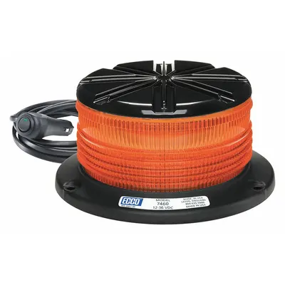 ECCO Beacon Light: Flashing Beacon, Amber, 3 1/8 in Overall Ht, LED - Vehicle Flashing Beacons