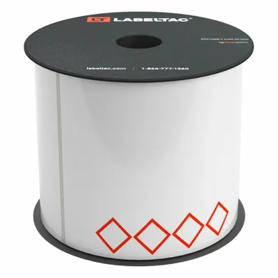 CREATIVE SAFETY SUPPLY LabelTac GHS Supply: No Legend, GHS Die-Cut Label Supply with Pre-Printed Red GHS Diamonds - LabelTac GHS CLP 4-Diamond Chemical Precut Label Rolls