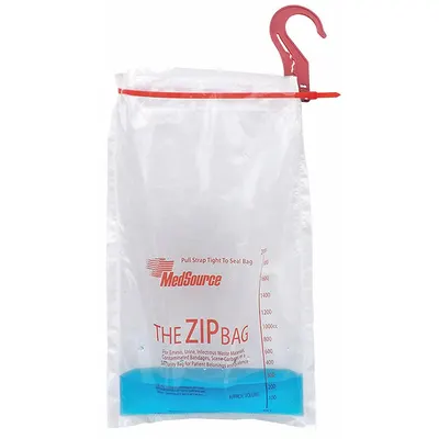 MEDSOURCE Waste Bag: Plastic, 67 fl oz Capacity, 9 in Overall Dia, 17 1/8 in Overall Ht - Emesis Bags