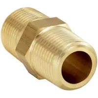 PARKER Metal Pipe Straight: Straight, Brass, 1/8 in x 1/8 in, Male NPT Threaded x Male NPT Threaded (MPN 1/8 FF-B)