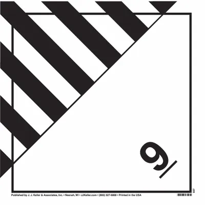 JJ KELLER Container Placard: Class 9 Miscellaneous Placard - Worded - Class 9: Miscellaneous Hazardous Materials
