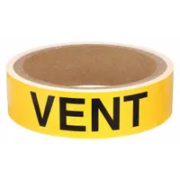 Pipe Marker: Vent, Yellow, Yellow, Fits 1 1/2 to 2 in Pipe O.D., 25 Pipe Markers, With Arrows (MPN 20478)