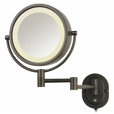 SEE ALL INDUSTRIES Makeup Mirror: Round, Glass, 13 in Overall Ht, 10 in Overall Wd, 4 in Overall Dp - Makeup Mirrors