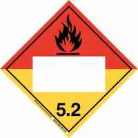 BRADY DOT Container Placard: 5.2, 10 3/4 in x 10 3/4 in, 10 3/4 in Label Ht, 10 3/4 in Label Wd (MPN 60400)