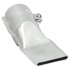 This heat gun nozzle is designed for welding applications. It measures 3 inches in overall height and 1/2 inch in overall width. The nozzle directs hot air for tasks such as plastic welding and sealing.