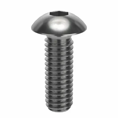 FOREVERBOLT Socket Head Cap Screw: M4x0.70 Thread Size, 12 mm Lg, Button, NL-19, Stainless Steel - Button Head Socket Cap Screws