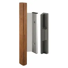 Recessed handle for sliding doors, measuring 11 inches in height and 2 inches in width. Provides a flush-mount locking solution suitable for space-constrained applications in industrial and commercial settings.