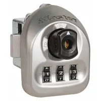 MASTER LOCK Locker Lock: Silver, Right, 1/4 in Mounting Hole Dia., 19/64 in Latch Bolt Projection (MPN 3630-01)