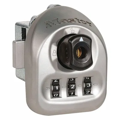 MASTER LOCK Locker Lock: Silver, Right, 1/4 in Mounting Hole Dia. - Built-in Multiuser Locker Locks