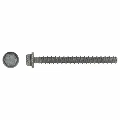 RED HEAD Screw Anchor: 4 in Overall Lg, 3/8 in Dia, Steel, External Hex, Hex, Steel - Heavy-Duty Hex-Head Screw Anchors