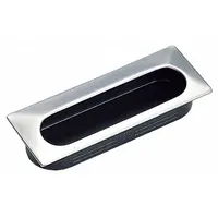 SUGATSUNE Recessed Pull Handle: Snap-In, Stainless Steel, Black, Tray, 1.6 in Overall Lg, Oblong (MPN UT-105/S-1)