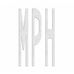 RAE Preformed Thermoplastic Pavement Markings: Mph, White, 8 ft Lg, 4 1/2 ft Wd (MPN PR-TH-3614). Key specifications — Legend: Mph; Brand: RAE; Color: White; Adhesion Method: Hand Torch; Material: Thermoplastic.