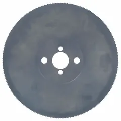 Cold saw blade for cutting steel and general metals. 14 1/2 in diameter, 100 teeth, 1 1/4 in arbor, max blade speed 385 RPM. Used in industrial metalworking for precise, burr-free cuts on structural steel, tubing, and bar stock.