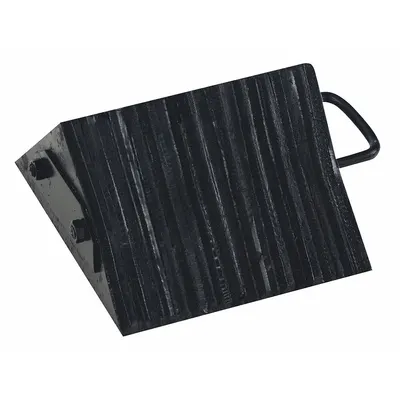 VESTIL Wheel Chock: Rubber, 10 in Overall Lg, 10 in Overall Wd, 5 1/2 in Overall Ht - High-Durability Laminated Rubber Wheel Chocks