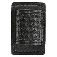 HEROS PRIDE Flashlight Pouch: Black, Synthetic Leather, Basket Weave, 3 1/2 in x 2 1/4 in (MPN 1474W)