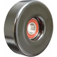 Steel flat idler pulley for serpentine belt systems. Flangeless design for light-duty applications. Maintains belt tension and routing in vehicle accessory drive systems