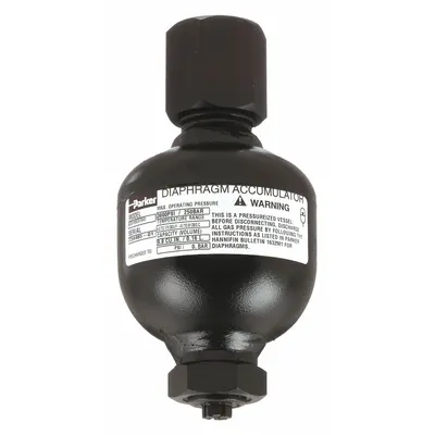 Parker AD016B25T9A1 Uncharged Diaphragm Accumulator, 10 cu in, Hydrin - Uncharged Diaphragm Accumulators