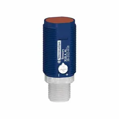 This M18 threaded cylindrical photoelectric sensor features a built-in 4-pin M12 connector and operates on a 12-24V DC supply. It is used for non-contact object detection in industrial automation, packaging, and material handling systems.