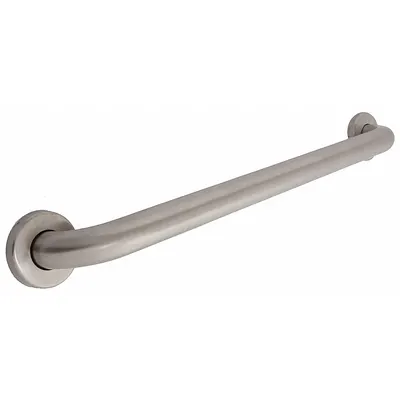 TAYMOR Wall Grab Bar: Straight, 18 in Lg, 1 1/4 in Dia, Stainless Steel, Satin - Standard Grab Bars