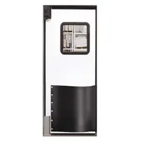 Swinging Door: Polyethylene, 1 Doors, White, 3 ft Door Wd, 8 ft Door Ht, Window Included, Textured (MPN 3696RWHI)