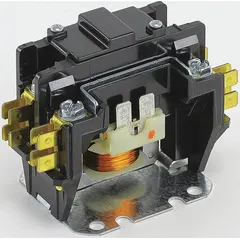 This YORK contactor is a replacement HVACR control component used to switch electrical loads in heating, ventilation, air conditioning, and refrigeration systems. It is commonly applied in commercial and industrial HVAC units to control compressors, condenser fans, and other high-current loads, ensuring reliable on/off cycling.