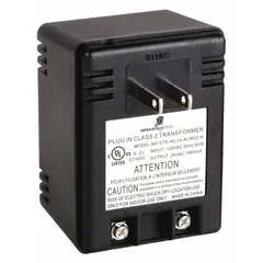 The SLOAN ETF-233 is a power transformer designed for use with ETF-880 Series electronic faucet systems. It operates on 120V AC input voltage. This OEM component provides power conversion for compatible SLOAN sensor faucets in commercial restroom applications.
