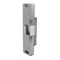 This electric strike is designed for use with cylindrical and mortise locksets in commercial access control systems. It operates on 24V input voltage and is rated for heavy-duty applications. The stainless steel construction measures 14 5/8 inches in height.