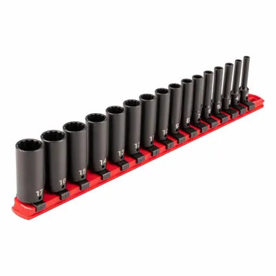 TEKTON Impact Socket Set: 1/4 in Drive Size, Small Set (0-50 pieces) Set Size - Metric Impact Socket Sets