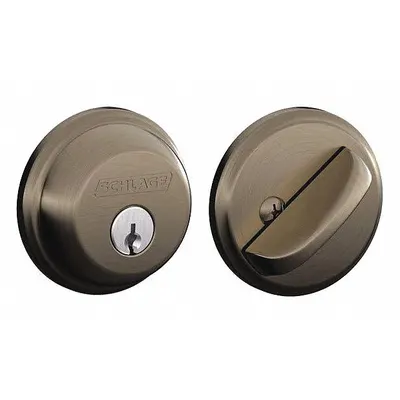 SCHLAGE B60N 620 Standard Cylindrical Deadbolt, Satin Nickel, C Keyway - Standard Cylindrical Deadbolts