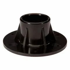 This mounting adapter connects a 1" inlet to a slip-fit outlet using a flange connection, enabling installation of D-Series desiccant breathers on hydraulic tanks. It is used to interface with desiccant breathers for filtering airborne contaminants in industrial hydraulic systems.