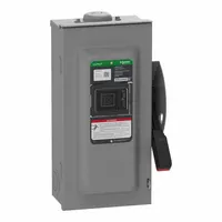 SCHNEIDER Safety Switch: Fusible, 100 A, Three Phase, 600V AC/DC, Galvanized Steel, Indoor/Outdoor (MPN VH363RB)