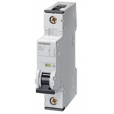 Siemens Supplementary Protector: 16 A Amps, 5kA at 230/400V AC, Screw Clamp, 5SY6 - C-Curve, 1-Pole UL1077 DIN Rail-Mount Supplementary Protectors