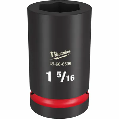 MILWAUKEE Deep Impact Socket: 1 in Drive Size, SAE, 1 5/16 in Socket Size, 6-Point - 1" Drive Impact Sockets