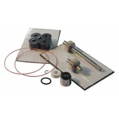 This repair kit includes bearings for servicing OBERDORFER R1 series rotary gear pumps. It is used to replace worn components during maintenance or repair of compatible pumping equipment in fluid-handling applications.