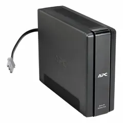 External battery pack for extending runtime of compatible UPS systems. 24 V DC, 18 Ah capacity. Connects via attached cable. Compatible with APC BR1500G UPS.