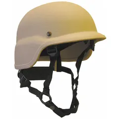 This Level IIIA ballistic helmet is constructed from Aramid and features a tan finish. It includes a suspension system for fit and comfort. Suitable for use in tactical operations and security applications requiring protection against handgun rounds and fragmentation.