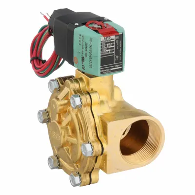 REDHAT Solenoid Valve: 2-Way, Normally Closed, 1 1/2 in Pipe Size, 100 to 240V AC/DC - 2-Way/2-Position, Normally Closed Solenoid Valves