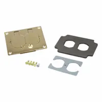 WIREMOLD Floor Box Cover: Rectangular, Gold, Brass, Brushed, 3 1/4 in L x 3 1/4 in W x 1/2 in H (MPN 828R)